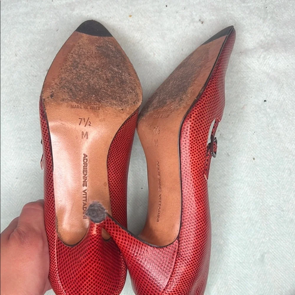Adrienne Vittadini Red Women's Pumps Size 7.5
